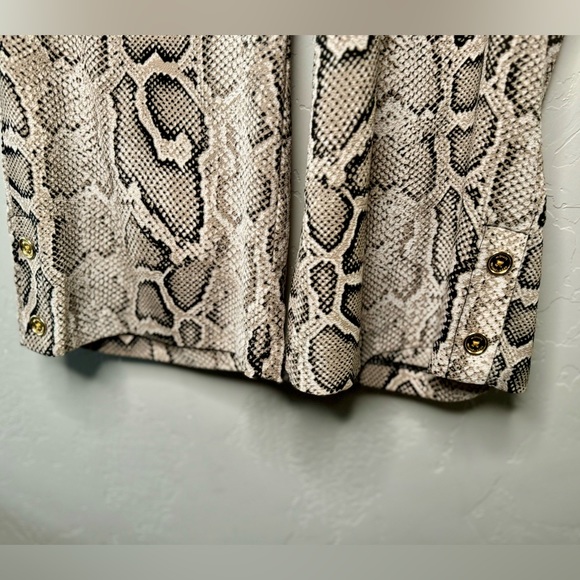 Michael Kors Wide Leg Pants Crushed Crepe Snakeskin Print Bottoms SZ Medium NEW! - Picture 9 of 16